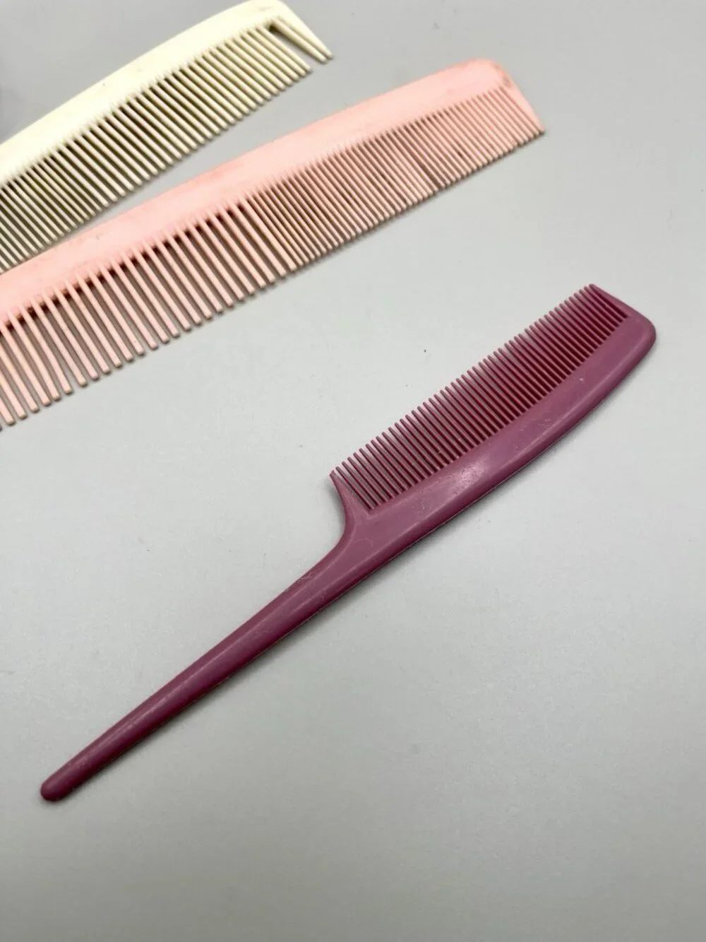 Vintage DuPont Nylon Hair Comb Lot Vanity Mirror Pastel Retro Styling Set